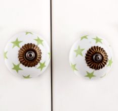 Green Star Ceramic Knob